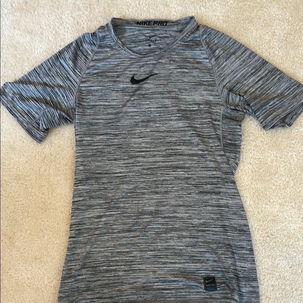 Nike Pro Gray Short Sleeve Shirt
